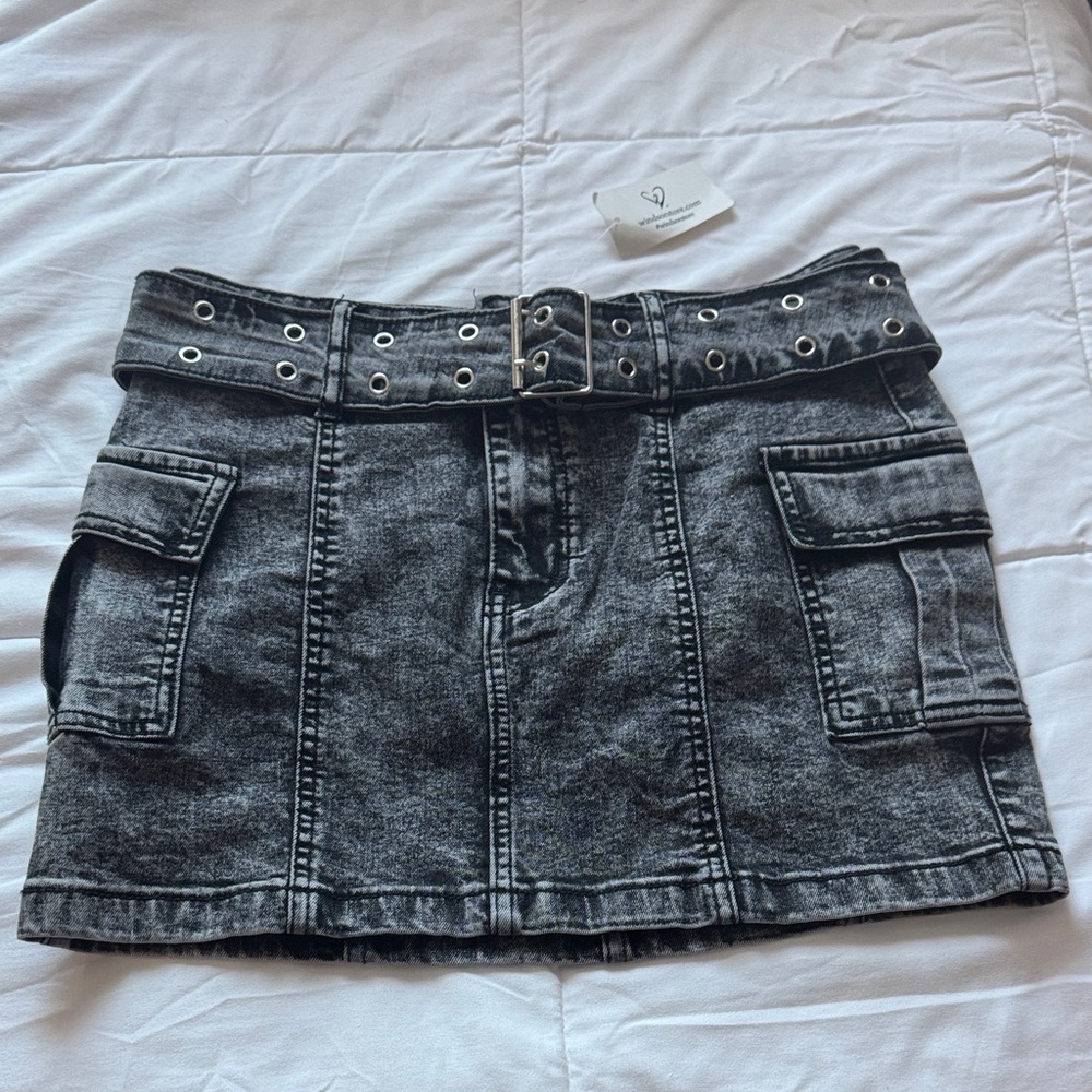 Windsor Gray Denim Mini Skirt